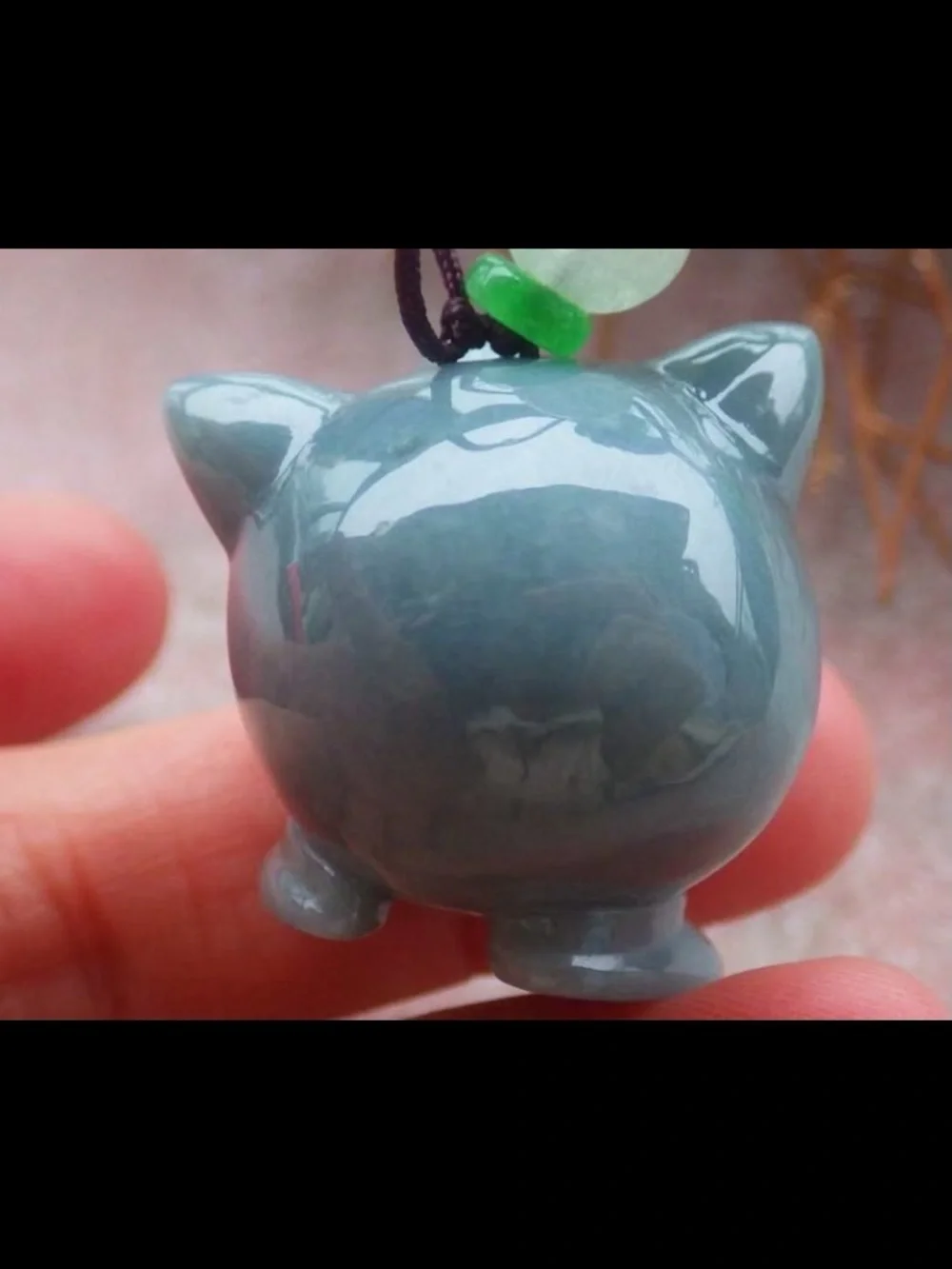 Certificate jadeite Jade cute cartoon green Pokemon jigglypuff pendant circle